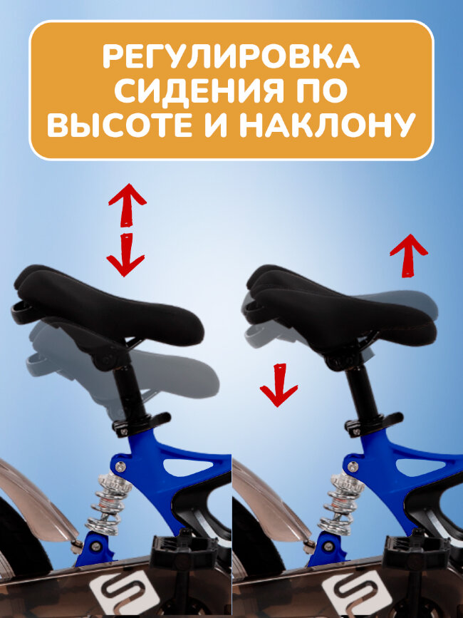 Велосипед двухколесный детский с боковыми колесами, синий